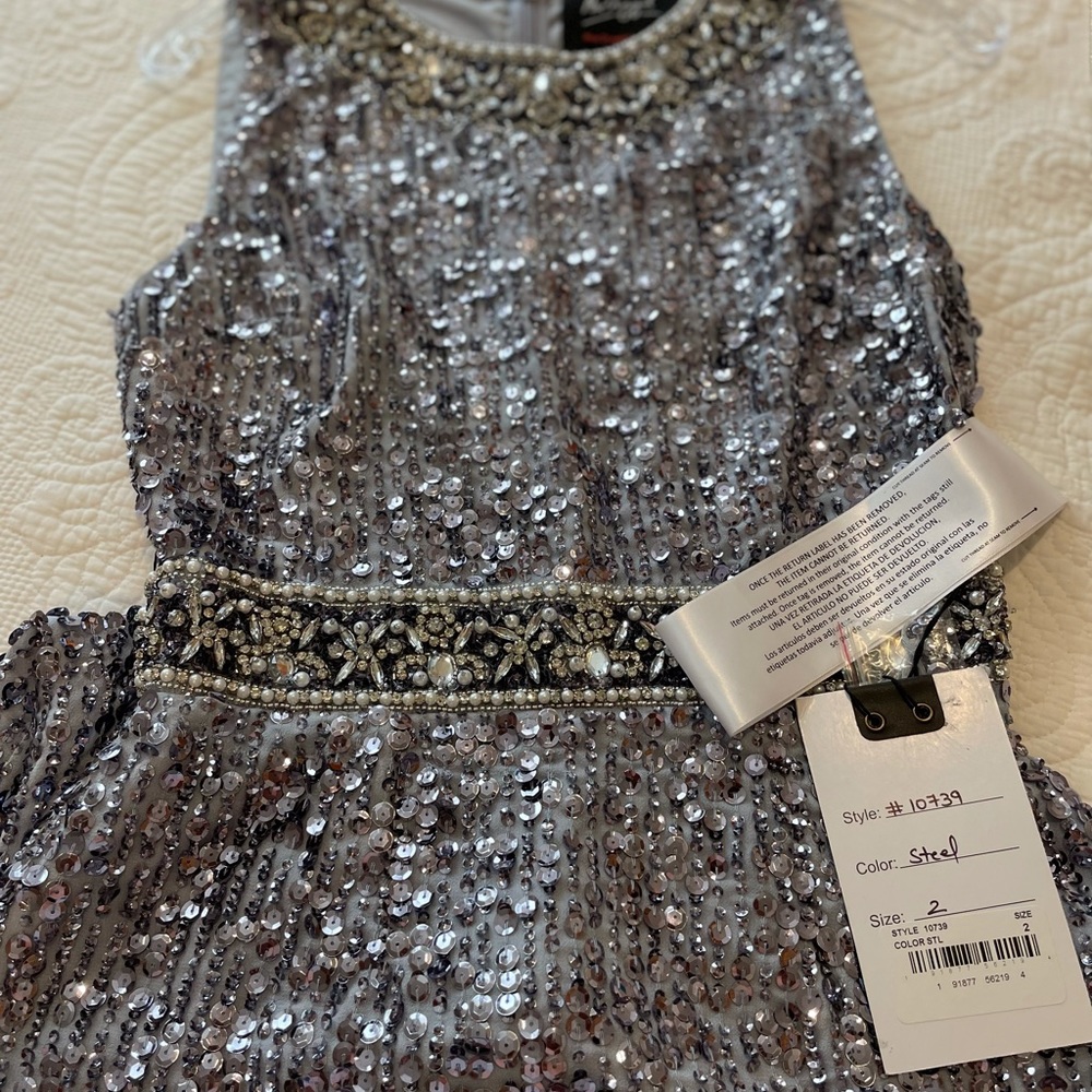 NWT MACDUGGAL COLUMN MIDI DRESS - STEEL BLUE SIZE2